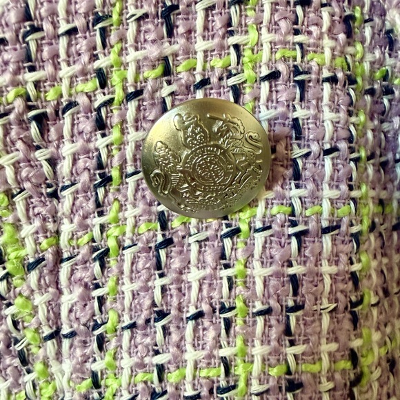 NWT Loft Women's Tweed Jacket - Purple and Green - Picture 4 of 5